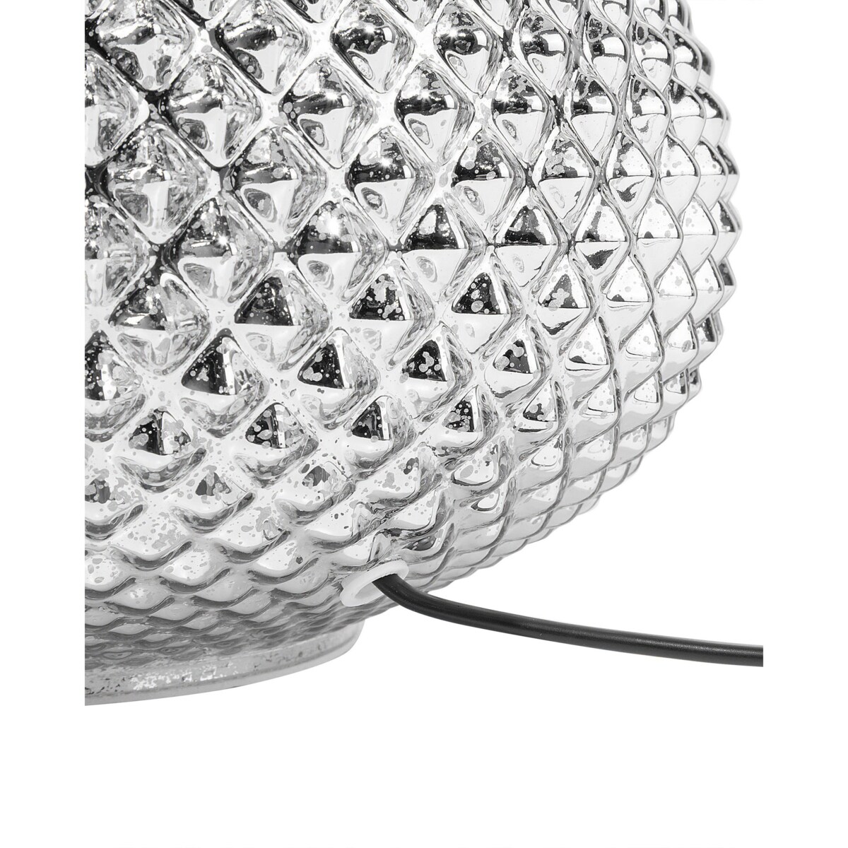 Lampa stołowa szklana srebrna MADON