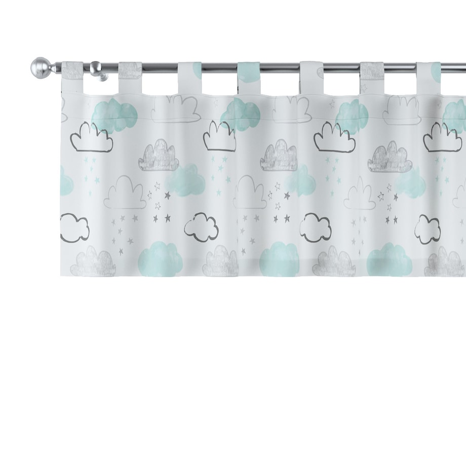 Lambrekin na szelkach 260x40 ecru-niebieski