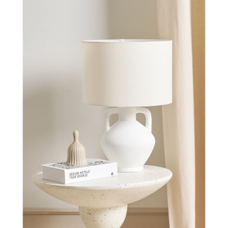 Stolik pomocniczy biały z efektem lastryko CAFFI