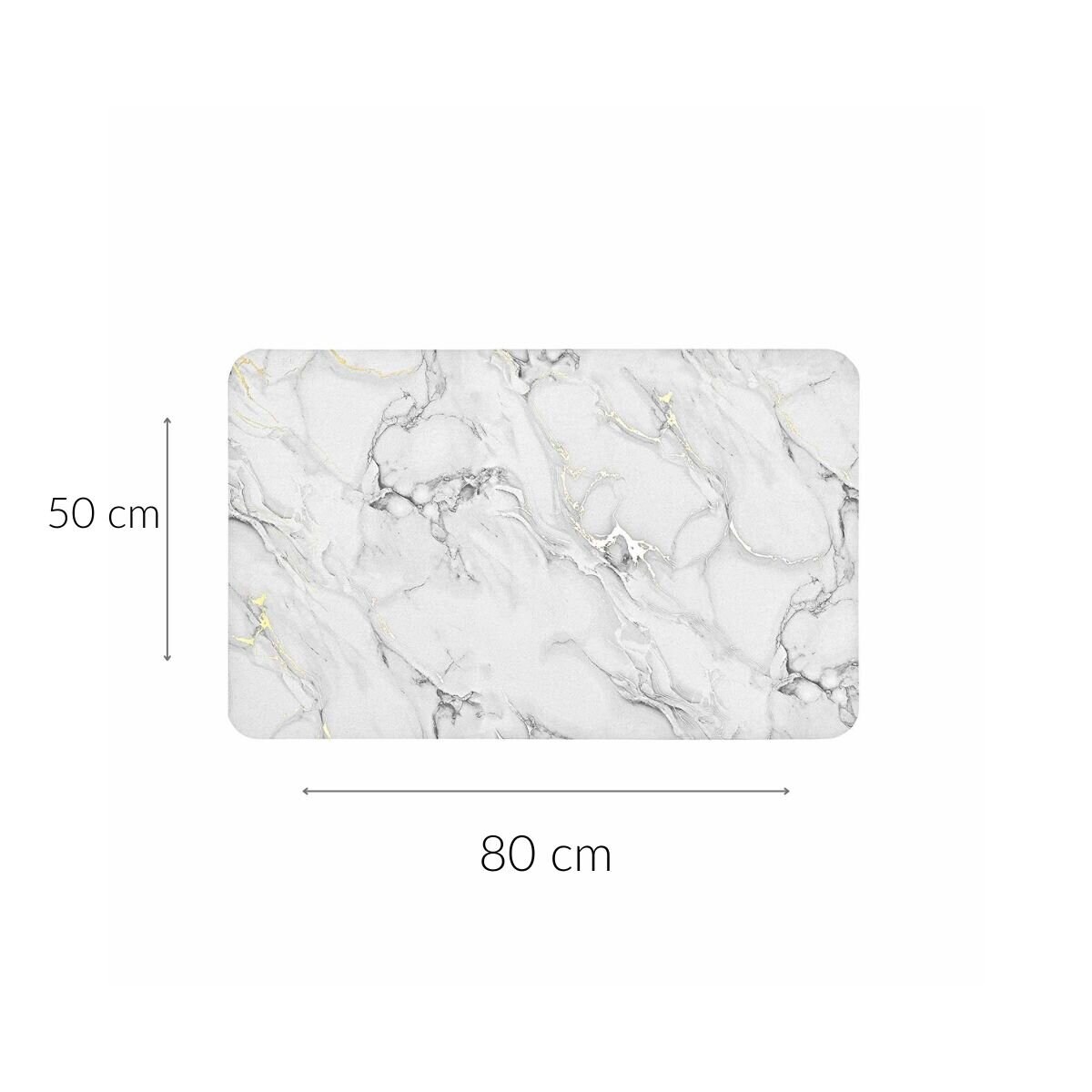 Mata łazienkowa z imitacji marmuru i złotym zdobieniem, 50 x 80 cm