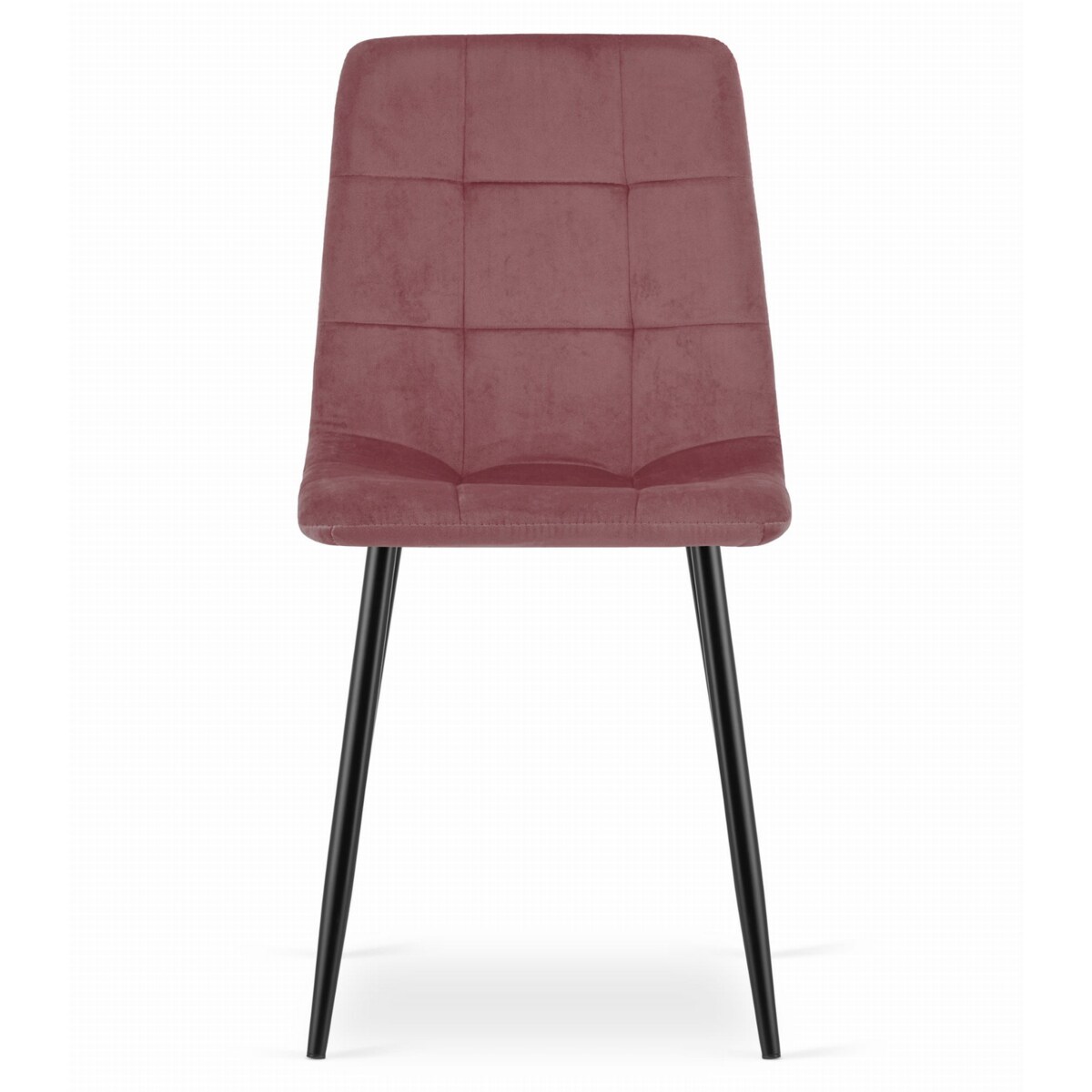 Krzesło Do Jadalni Kuchni Salonu Kara - Różowy Aksamit / Nogi Czarne X 2