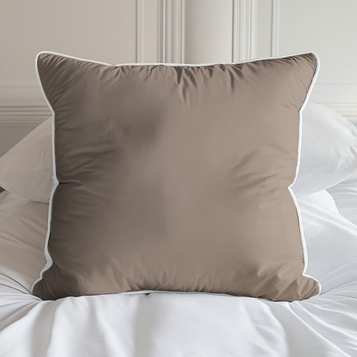 Pościel Pure z Makosatyny bawełnianej 220x200 C. Beżowa Taupe Premium