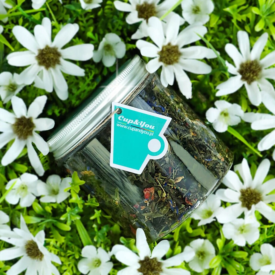 Herbata zielona JAŚMINOWA ROSA o smaku jaśminu z nutą owoców cytrusowych - herbata liściasta sypana mieszanka napar susz - gotowa na prezent upominek