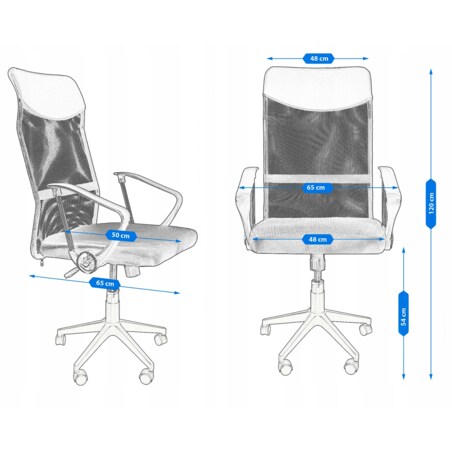 Fotel Krzesło Do Biurka Biura Zoom Tkanina Ciemna Szara