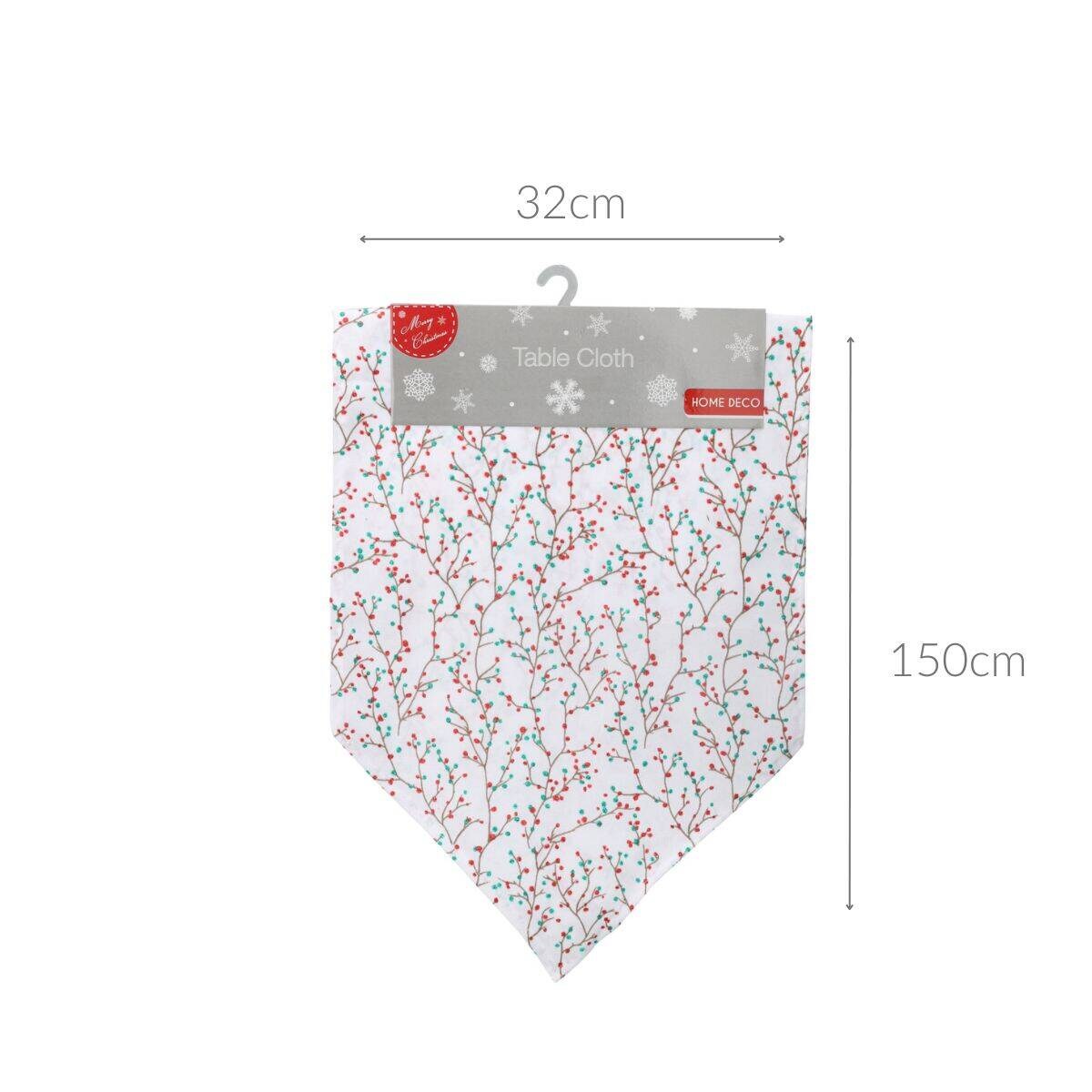 Świąteczny bieżnik na stół, gałązki, 150 cm