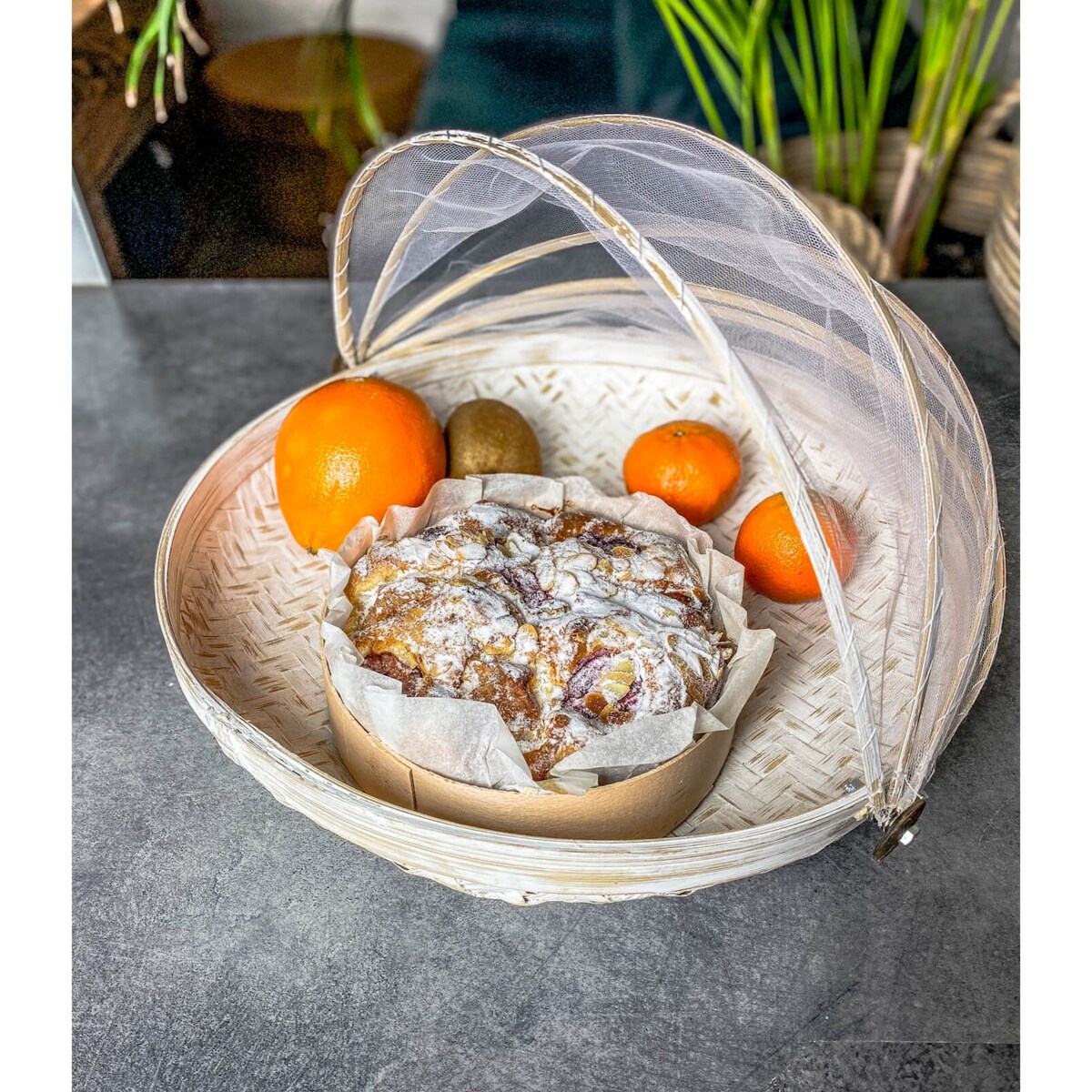 TACA BAMBUSOWA ROYAL BIAŁA SET 3