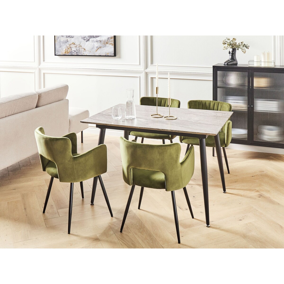 Stół do jadalni rozkładany 120/150 x 80 cm imitacja kamienia szary EFTALIA