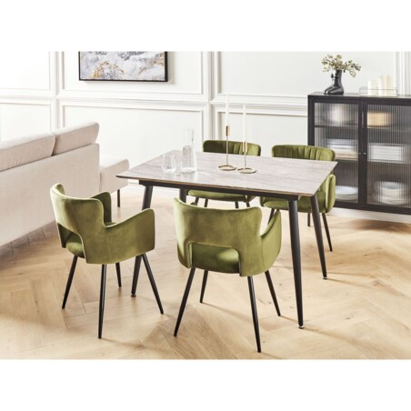 Stół do jadalni rozkładany 120/150 x 80 cm imitacja kamienia szary EFTALIA