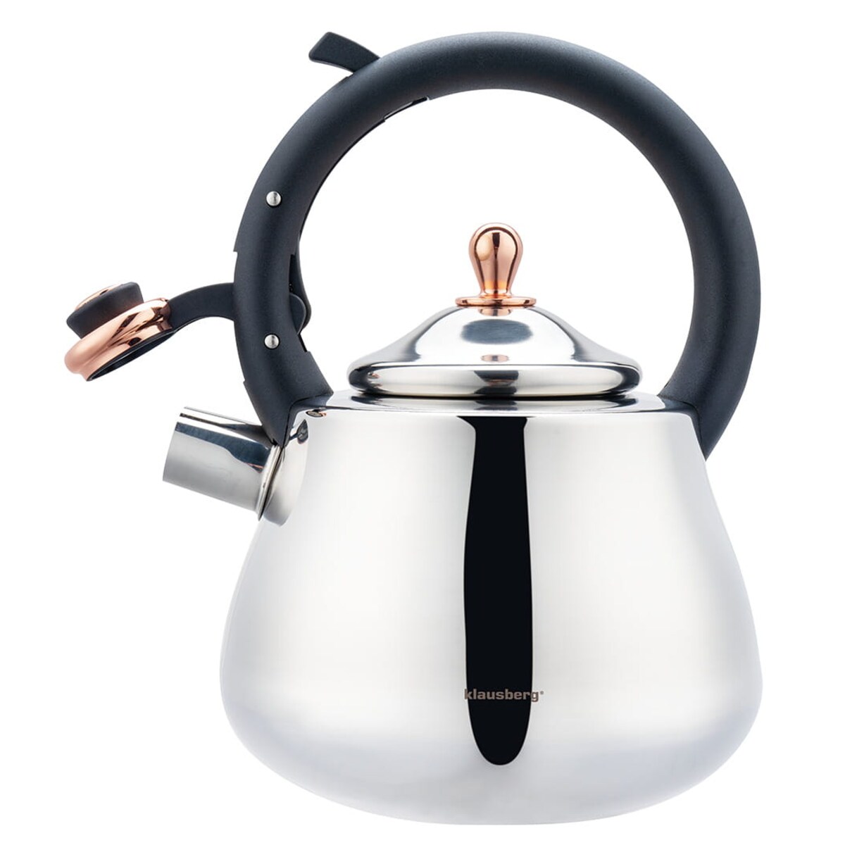 Czajnik stalowy na gaz 2.8L indukcja tradycyjny srebrny błyszczący KLAUSBERG