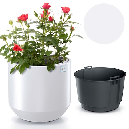 Doniczka Donica Ogrodowa 56,8 Cm Okrągła Na Taras Do Ogrodu Domu Biała