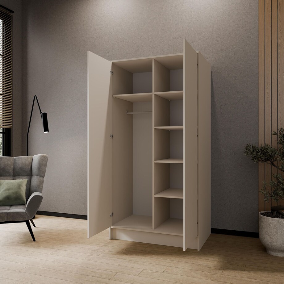 Szafa gładka 100 ALA bez lustra i bez uchwytów, kaszmirowa