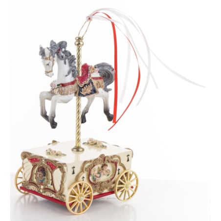 Ozdoba świąteczna Konik z pozytywką, 18x5x10x8 cm