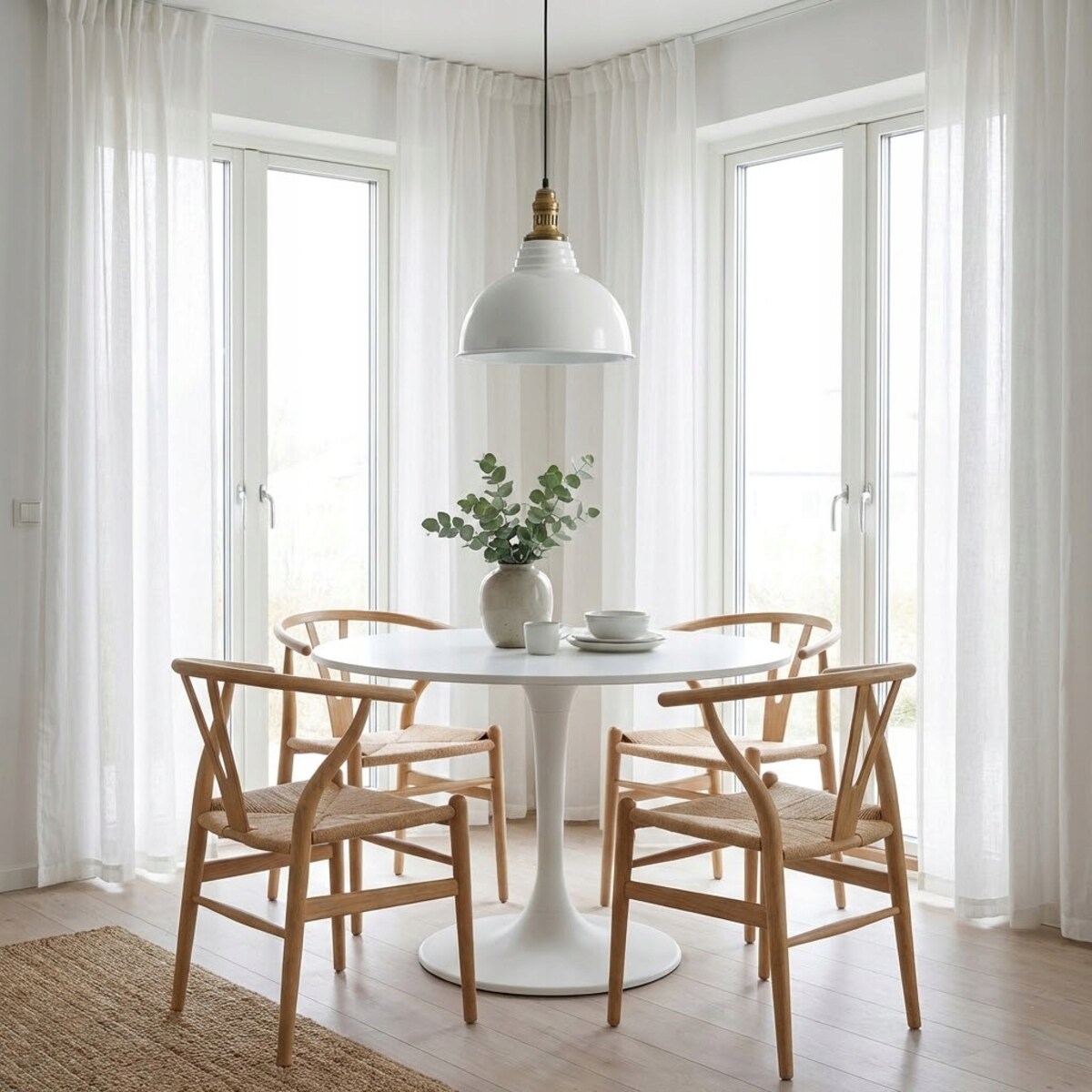 LAMPA SUFITOWA WISZĄCA NAD STÓŁ DUŻA 38cm BIAŁA LOFT METALOWA DO SALONU