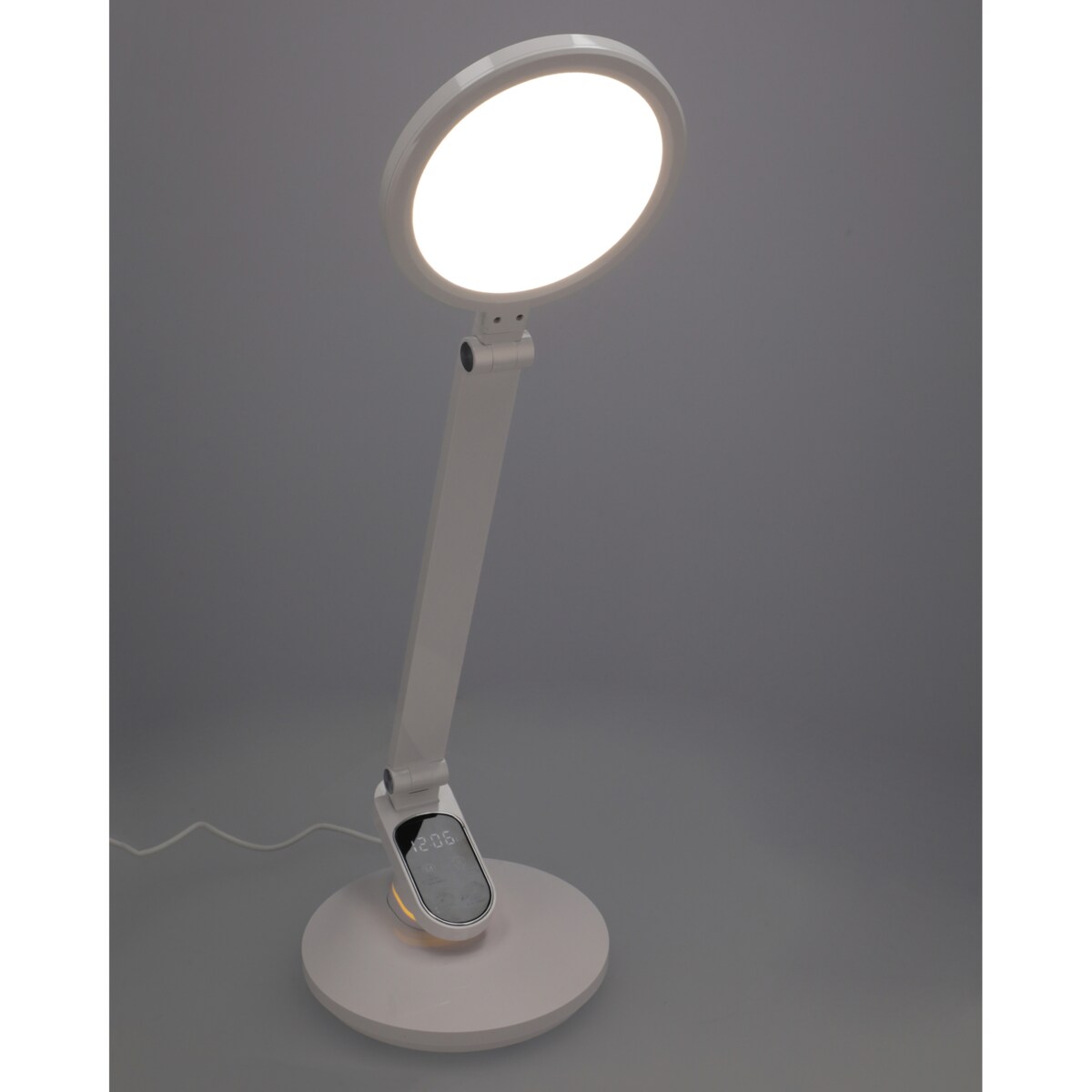 Lampka Biurkowa Szkolna Na Biurko Stołowa Led Trzy Barwy Do Pracy Z Zegarem