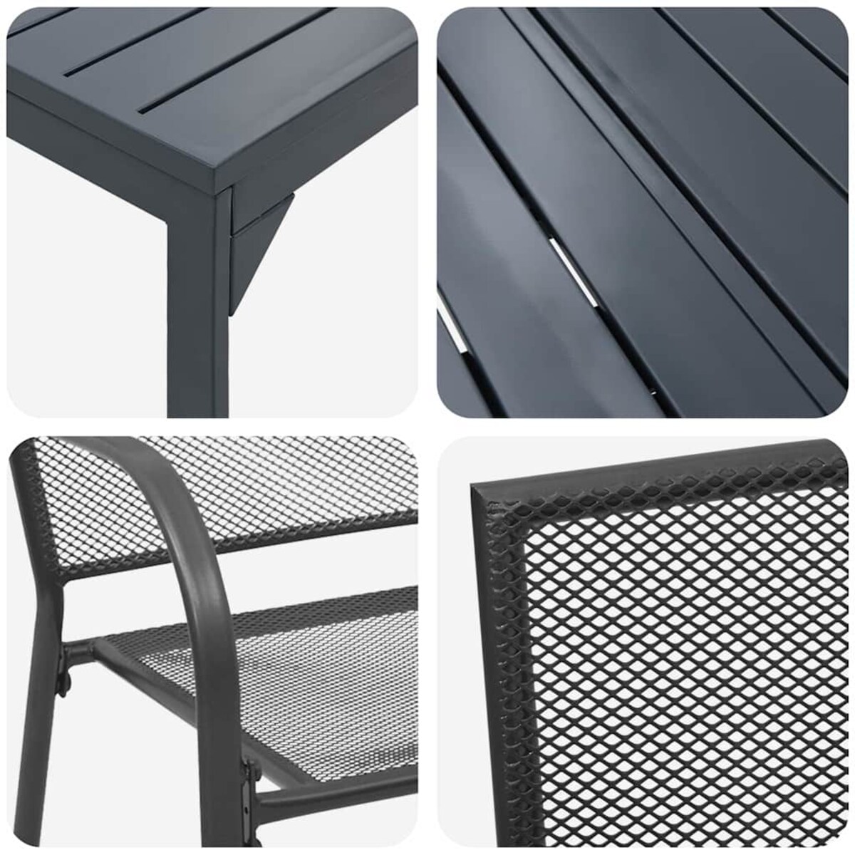 vidaXL Zestaw do jadalni w ogrodzie 9 pcs Stal