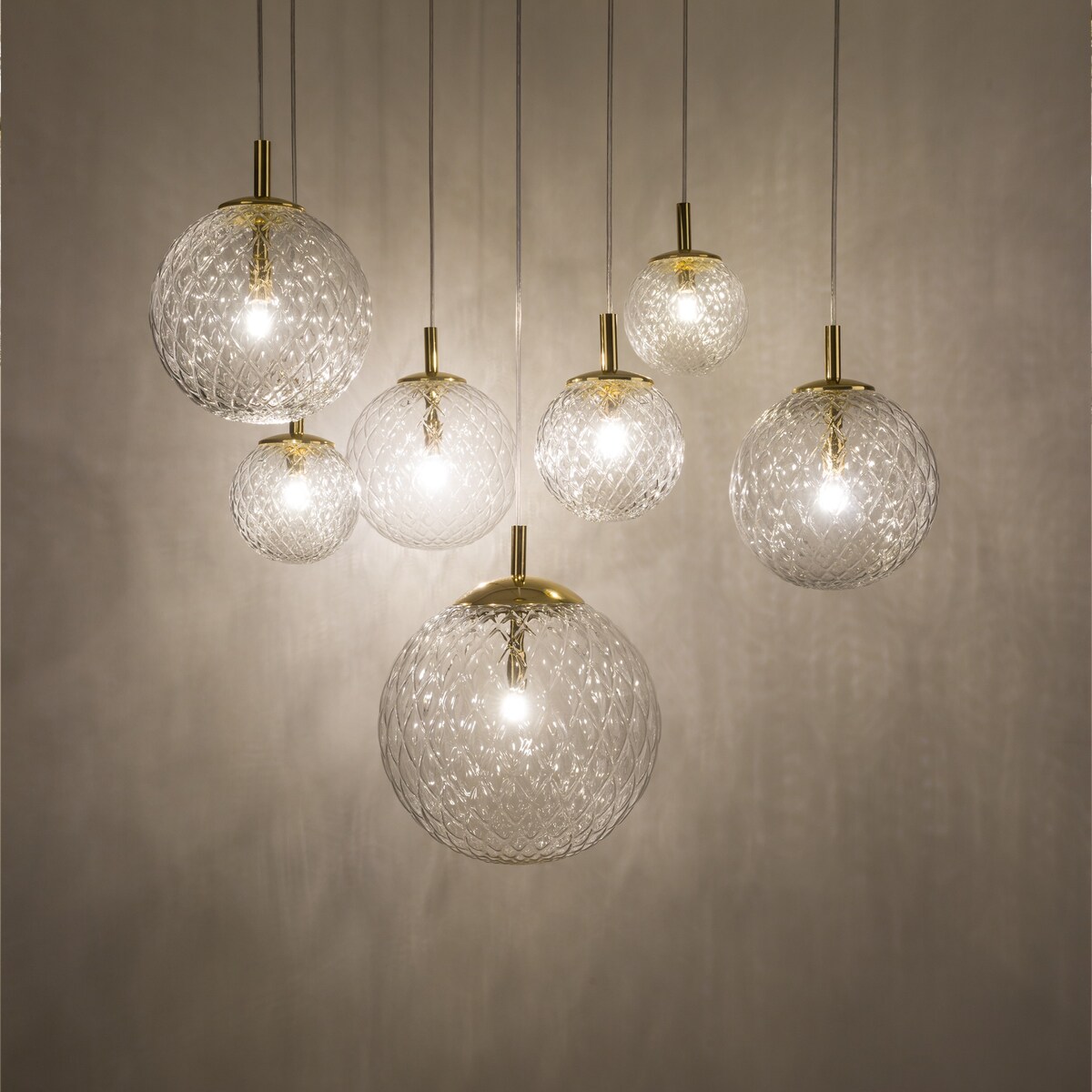 Lampa wisząca nad stół CADIX 4608 TK Lighting okrągła szklana złota