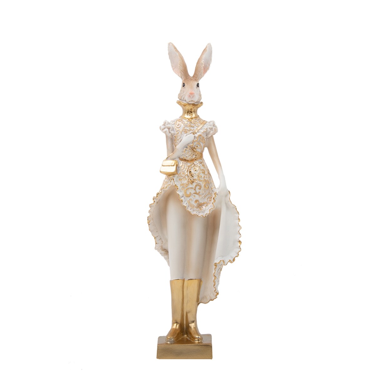 Figurka dekoracyjna SHP RABBIT beżowa / złota