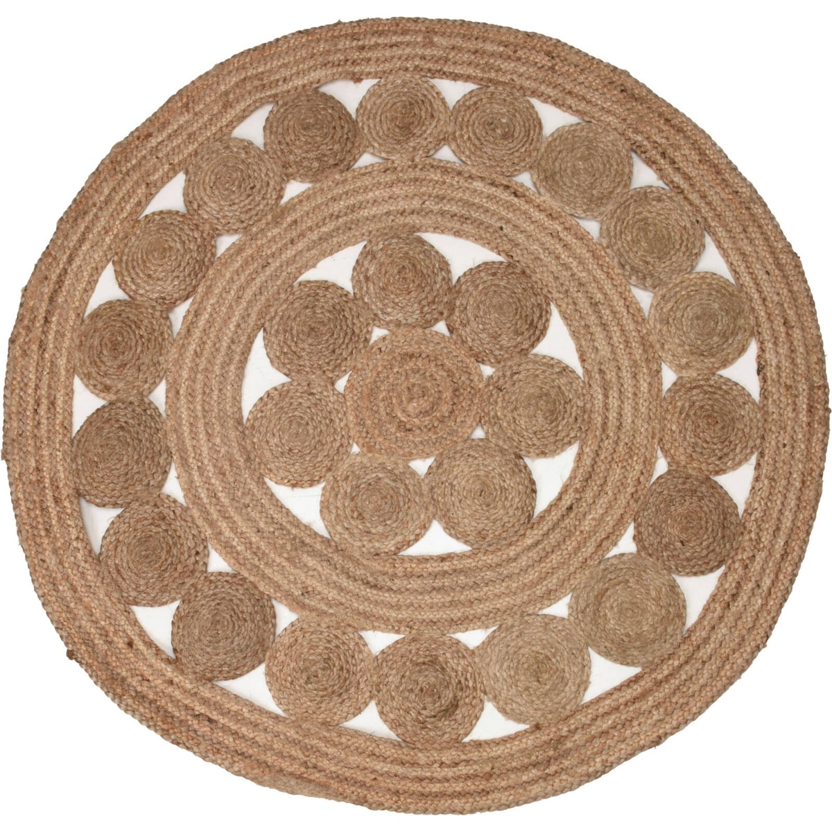 Dywan z juty, Ø 120 cm, ze wzorem