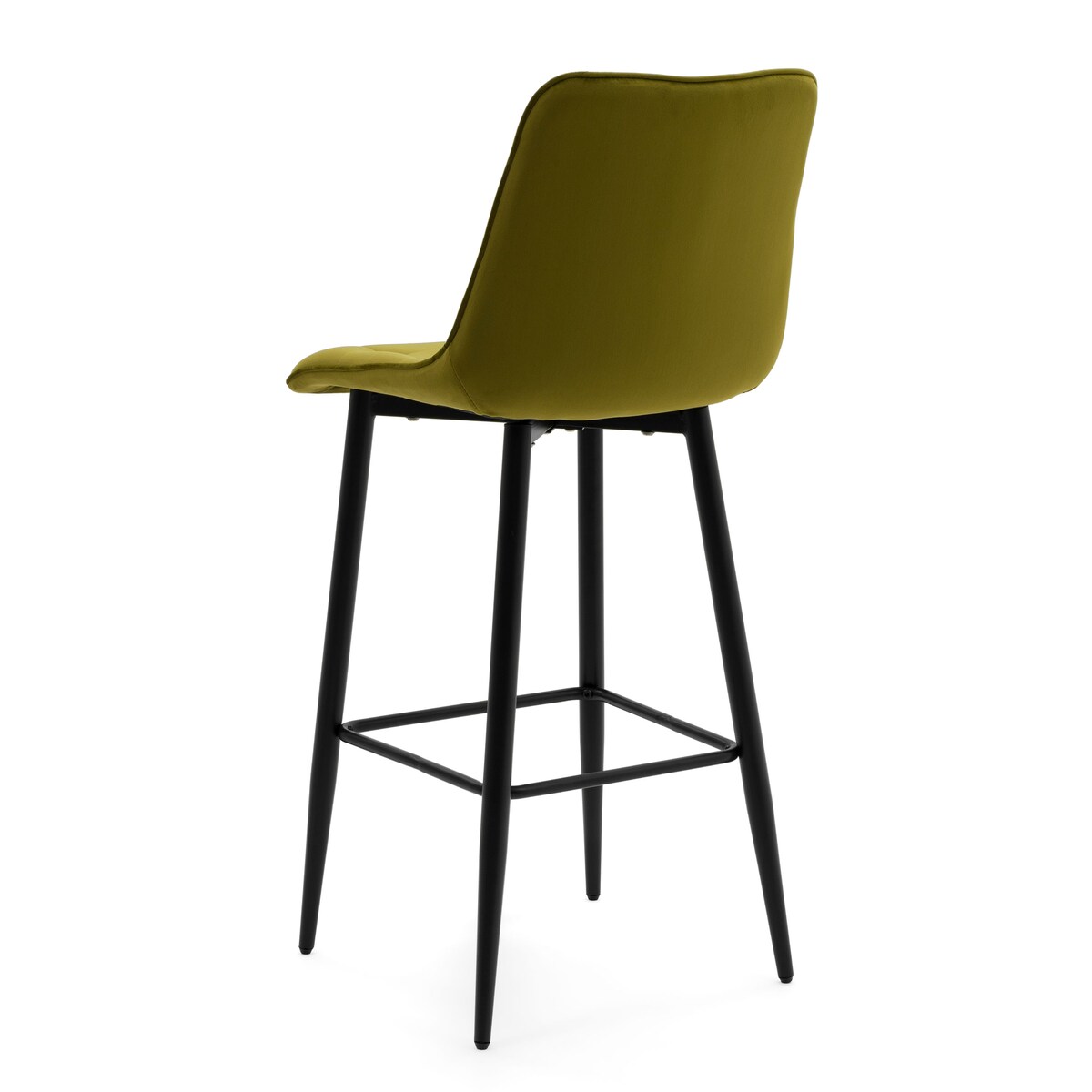 Hoker tapicerowany barowy welurowy CHIC oliwkowy do salonu jadalni