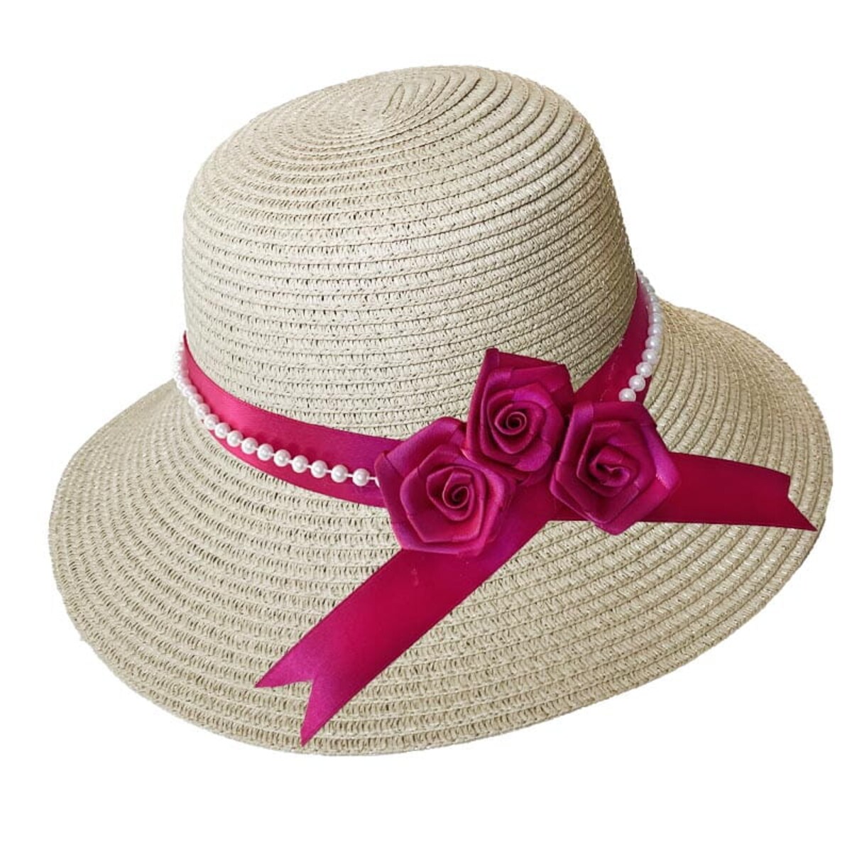 Słomkowy kapelusz dla dorosłych DIY - kolor beżowy