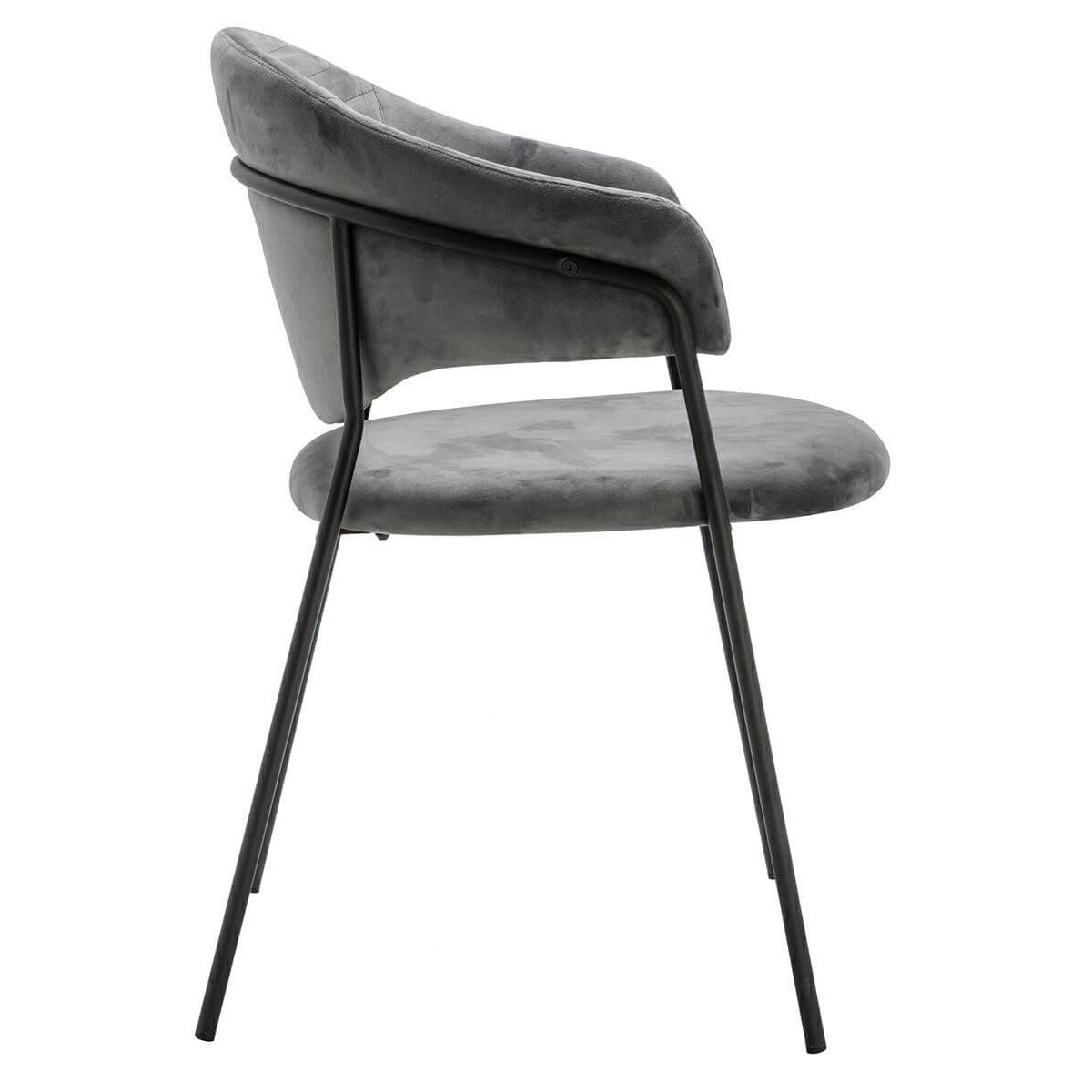 Jadalniane krzesło nowoczesne NAOMI welur ciemnoszare czarne