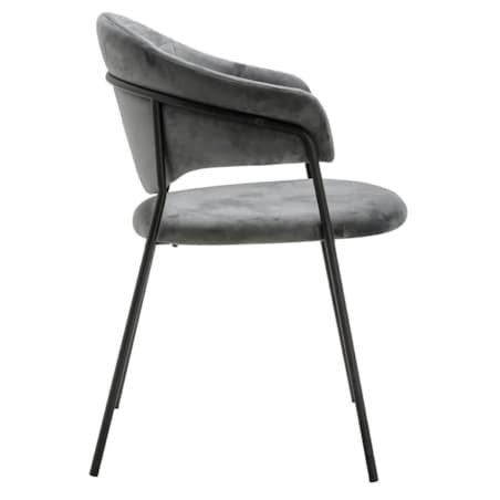 Jadalniane krzesło nowoczesne NAOMI welur ciemnoszare czarne