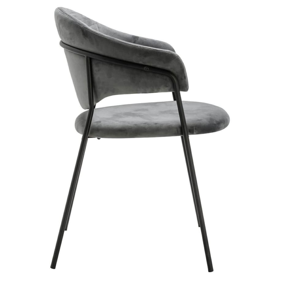 Jadalniane krzesło nowoczesne NAOMI welur ciemnoszare czarne