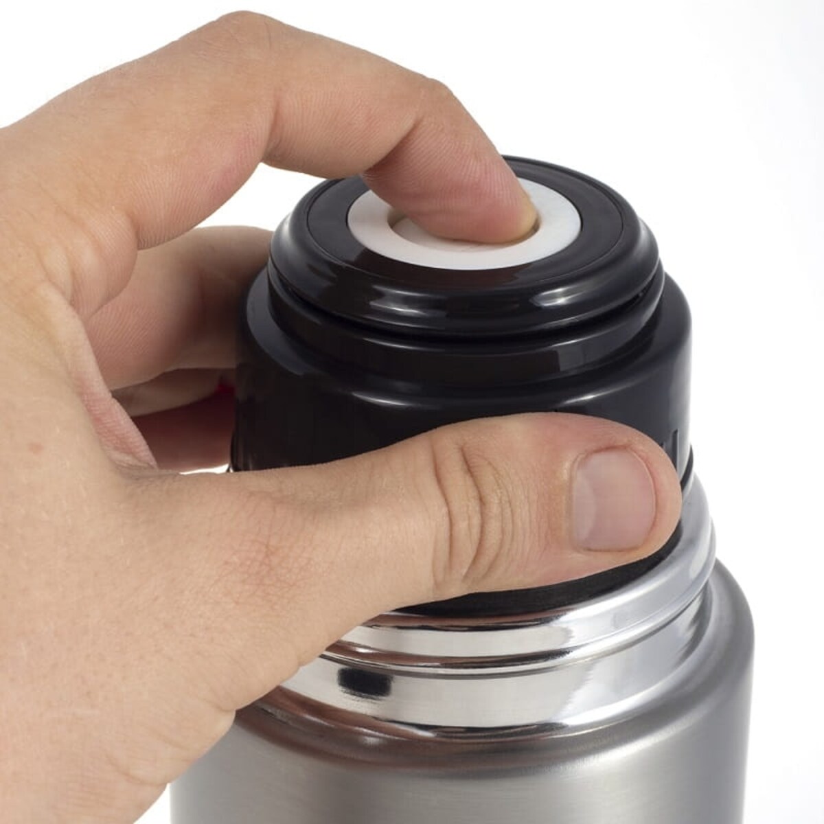Stalowy termos Kubek termiczny na kawę z antypoślizgowym uchwytem 950ml 2 odcienie szarości KAMILLE