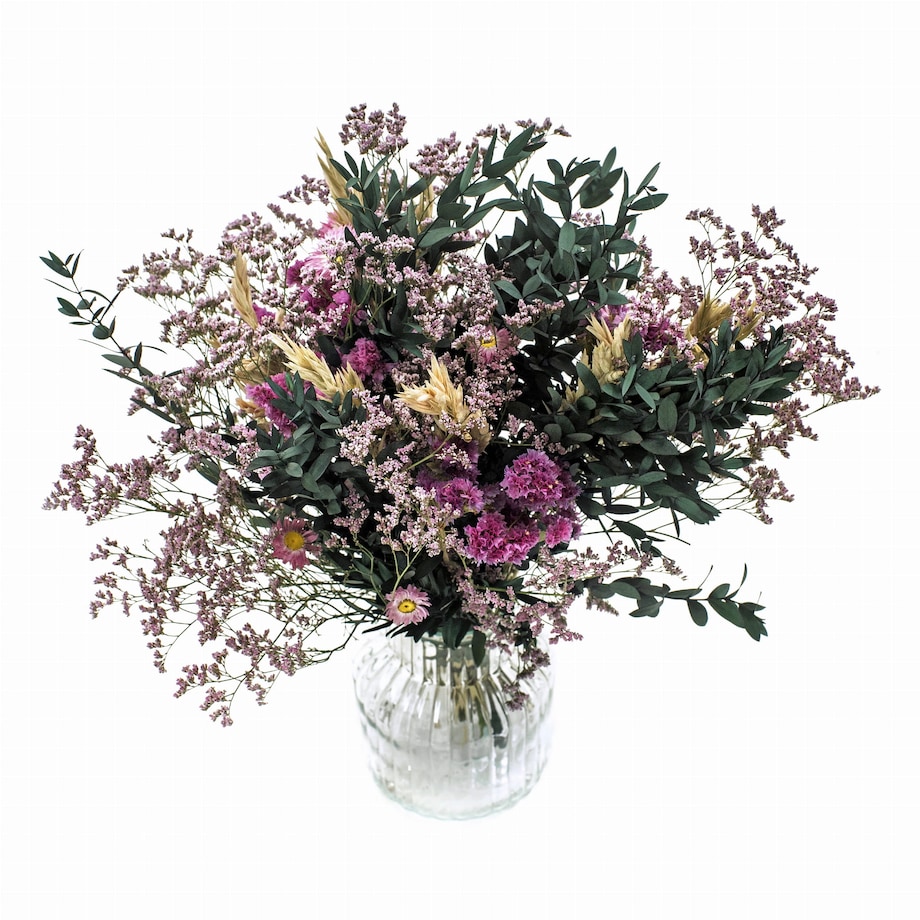 Bukiet suszonych kwiatów Aurora - eukaliptus, limonium, owies