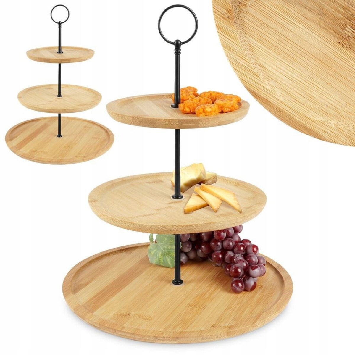 Patera 3-PIĘTROWA poziomowa taca na ciasto ciastka owoce przekąski desery