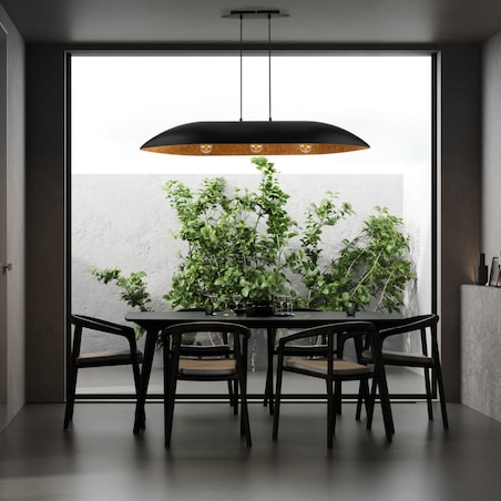 Wisząca lampa do salonu Gondola L 40634 Sigma łódka czarna miedziana