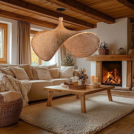 Lampa wisząca pleciona duża Boho APP1640-1Cp