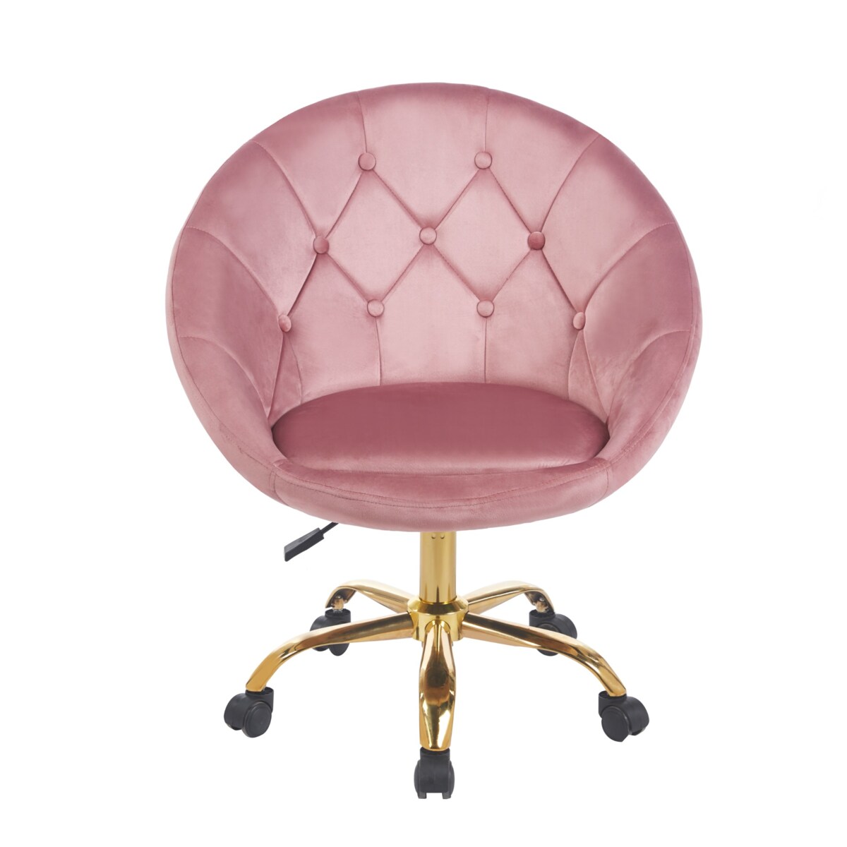 Fotel podnoszony ELEGANCKI obrotowy WELUR na kółkach RUNDO różowy JUMIhome