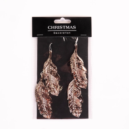 Dekoracje świąteczne zawieszki liście, piórka, 4 sz.