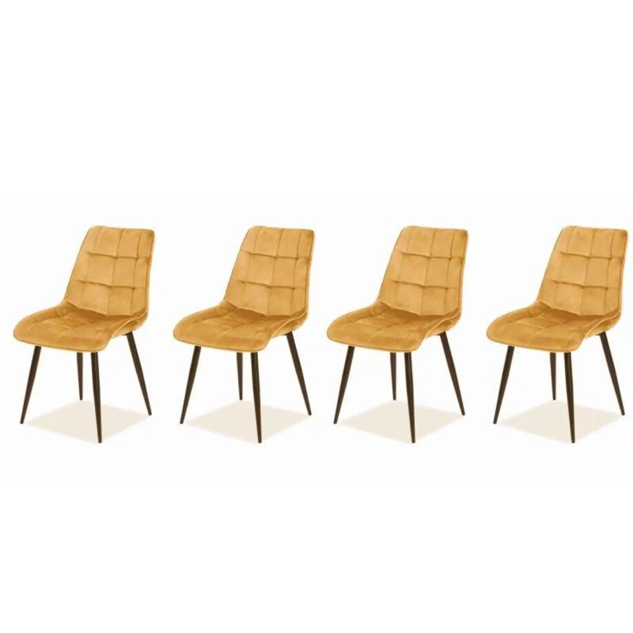 Zestaw krzeseł CHIC VELVET 4 szt curry