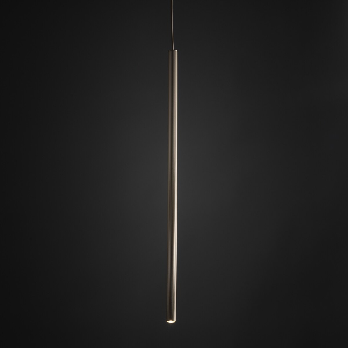 Lampa Wisząca Tk Lighting Ferro Sabia Beżowa Szampańśka Ryflowana Metalowa Tuba Sopel Rurka 75Cm 1Xg9