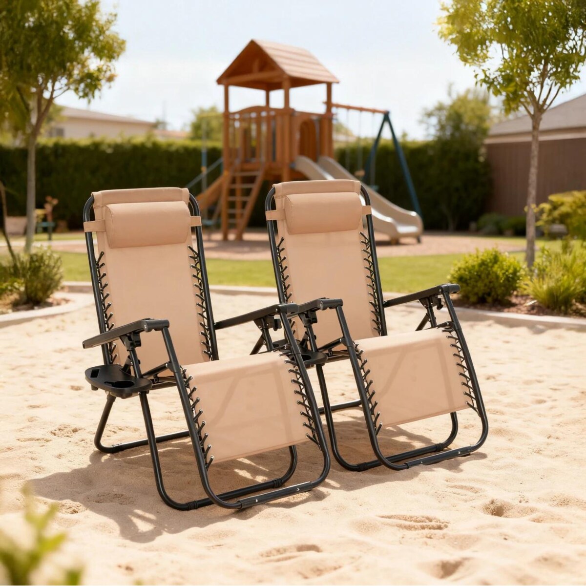 Leżak wielopozycyjny ZERO GRAVITY ogrodowy składany