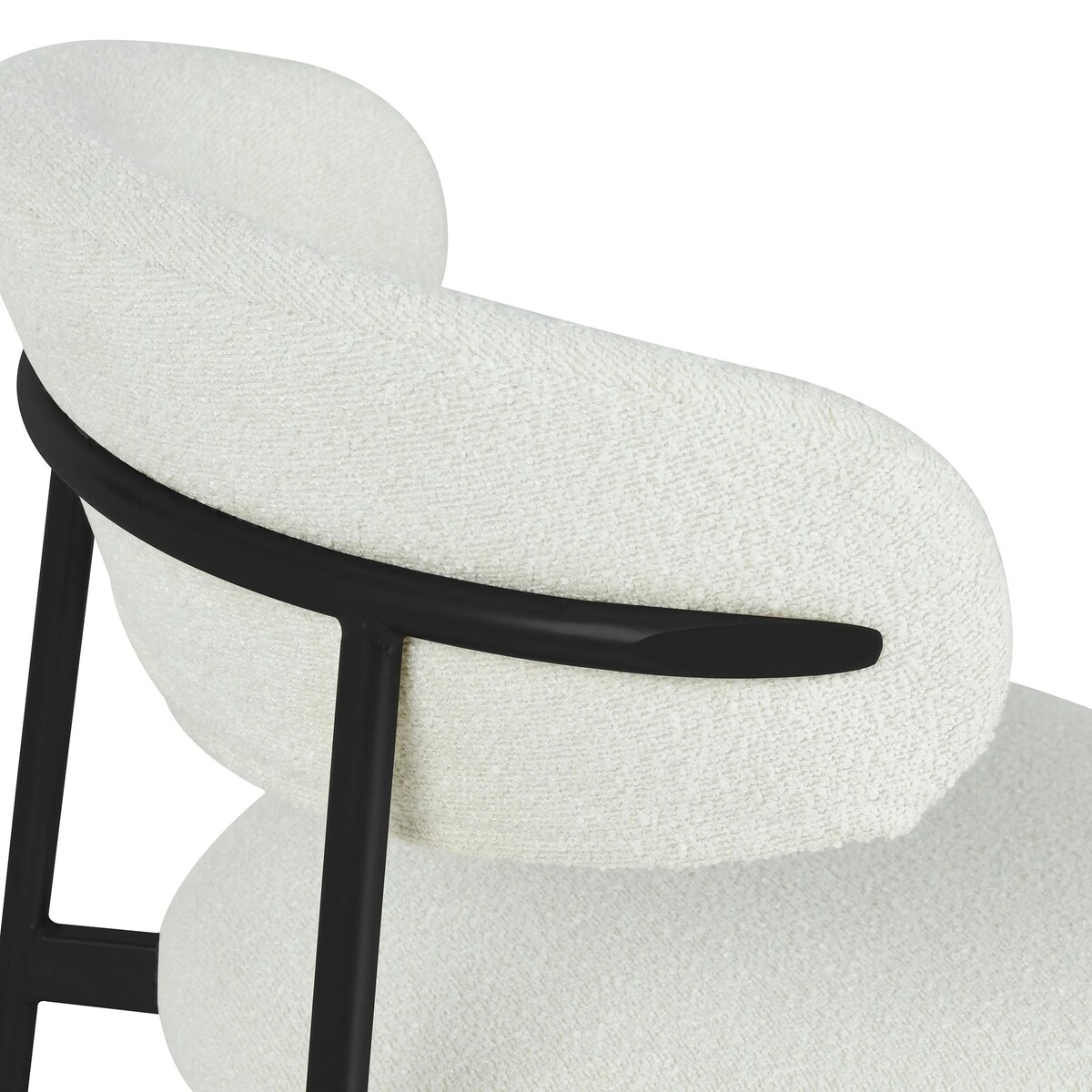 Hoker krzesło barowe kremowe bouclé Fasano