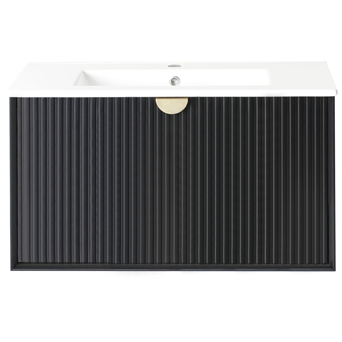 Szafka łazienkowa wisząca z umywalką BONAIRE 80 cm Czarny