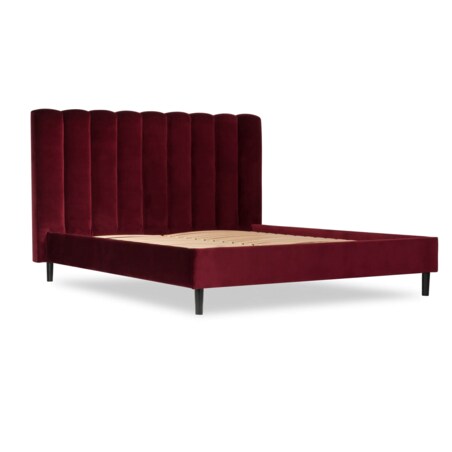 Łóżko Magnolia (200X200) w tkaninie Welur Bordowy