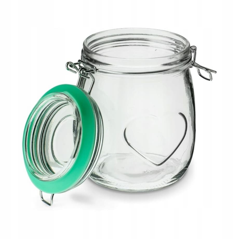 6x SŁOIK POJEMNIK 800 ml z klipsem na weki grzyby bigos jedzenie barszcz