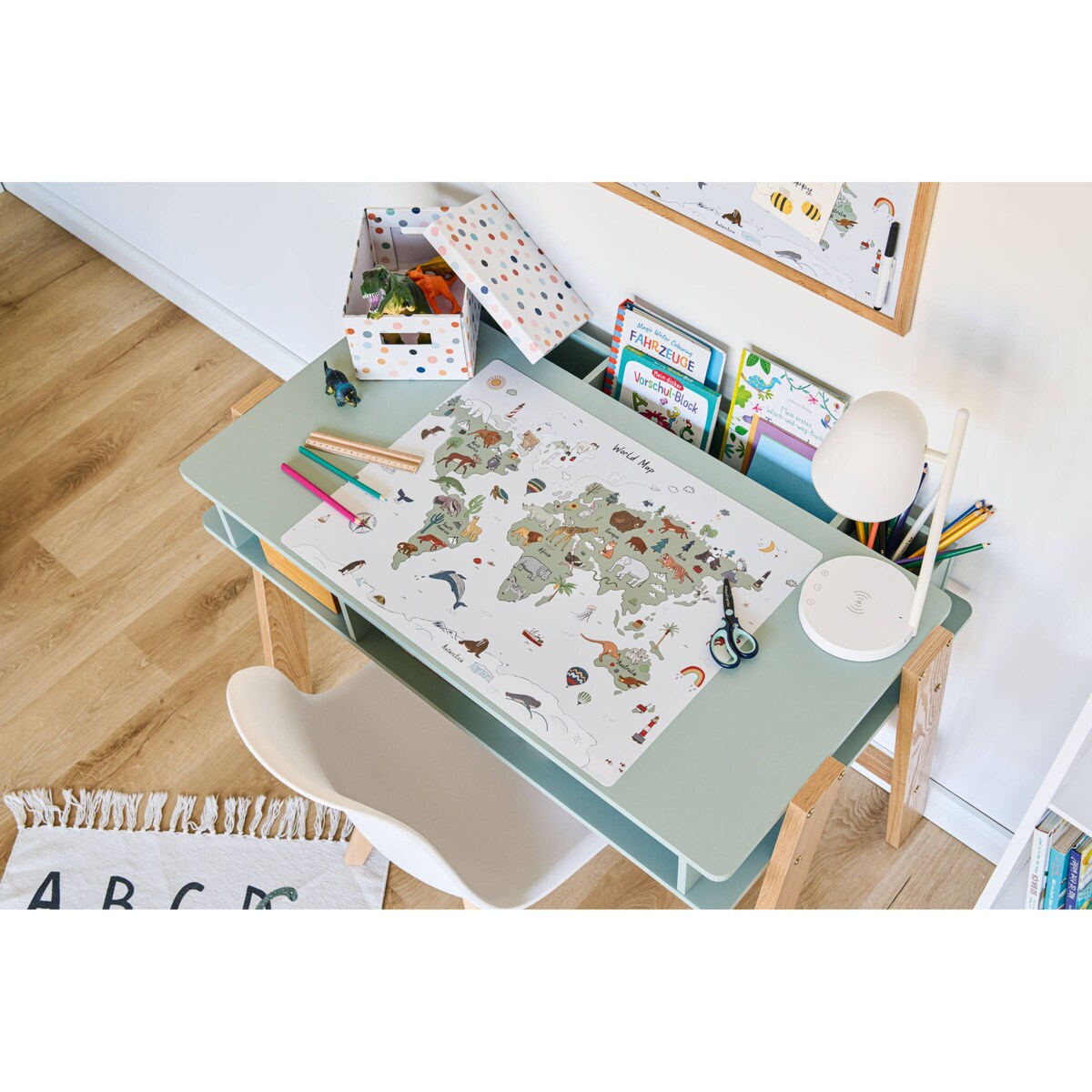 Mata na biurko z mapą świata, 60 x 45 cm