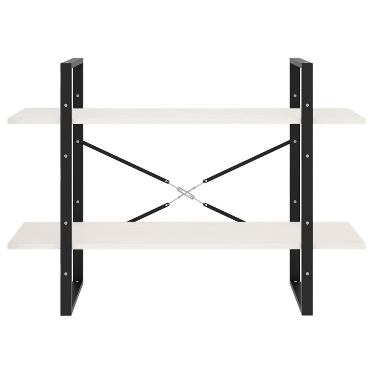 vidaXL Regał na książki, 2 półki, biały, 100x30x70 cm, drewno sosnowe