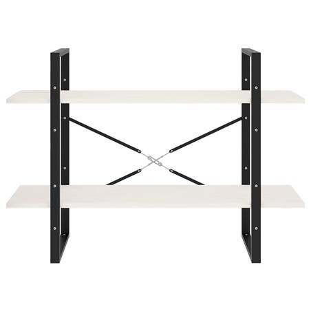 vidaXL Regał na książki, 2 półki, biały, 100x30x70 cm, drewno sosnowe