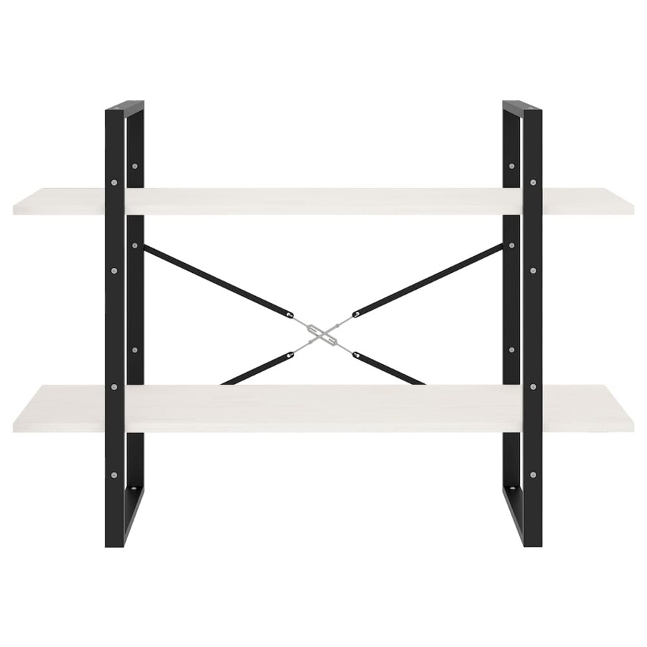 vidaXL Regał na książki, 2 półki, biały, 100x30x70 cm, drewno sosnowe