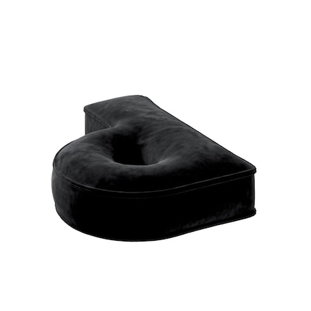 Poduszka literka P, głęboka czerń, 35x40cm, Posh Velvet