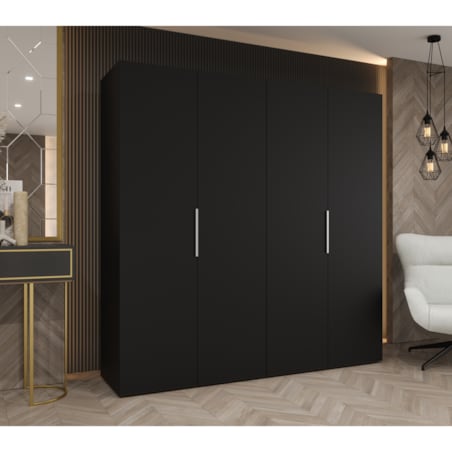 Szafa uchylna otwierana MARBELLA 1 200 wys. 202 cm Czarny + u. Kaszmir