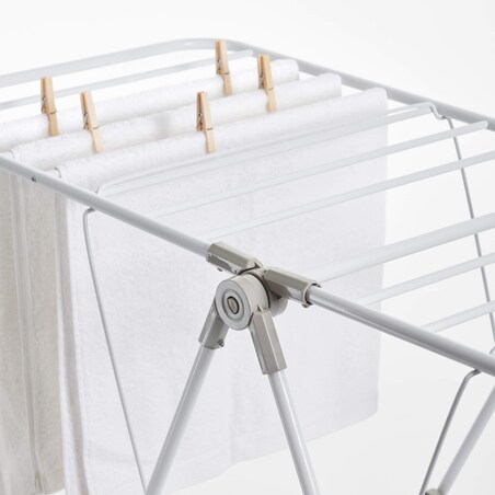 Suszarka na pranie z uchwytami na buty Rayen - 145 x 61 cm, Biały