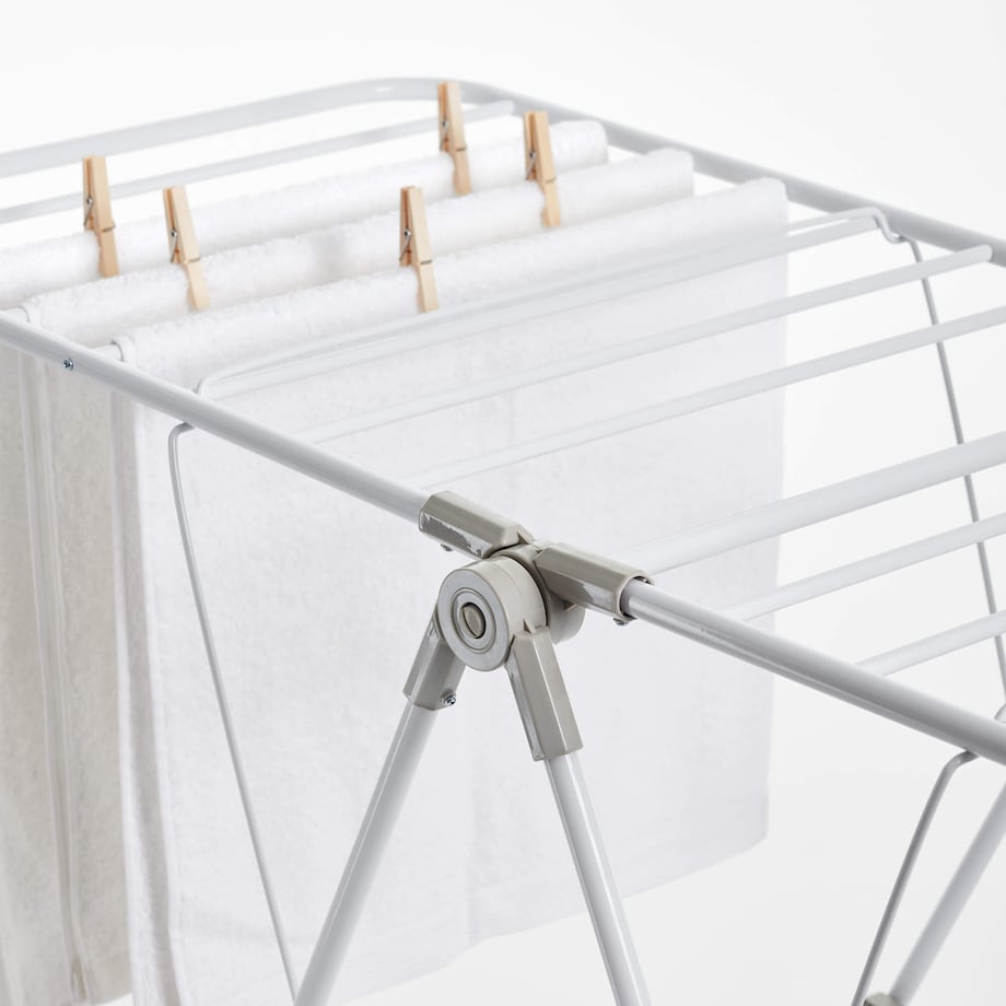 Suszarka na pranie z uchwytami na buty Rayen - 145 x 61 cm, Biały