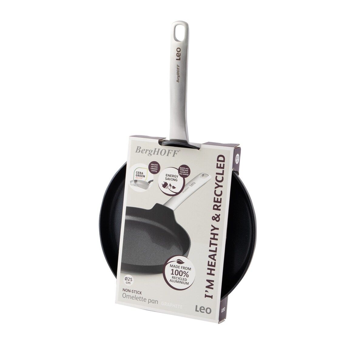 Patelnia do omletów Graphite, aluminium z recyklingu 25 cm – ceramiczna, nieprzywierająca, indukcja